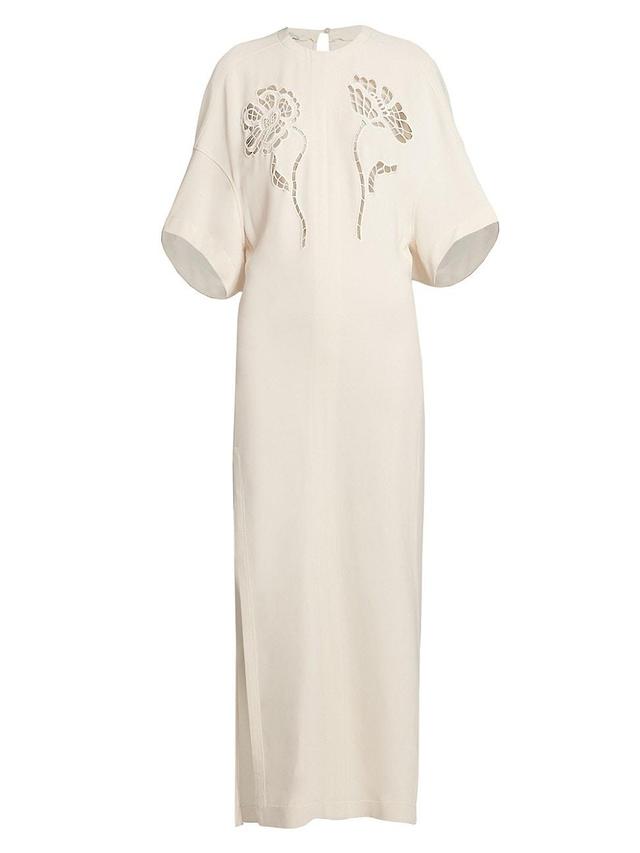 Womens Broderie Anglaise Cut-Out Maxi Dress Product Image