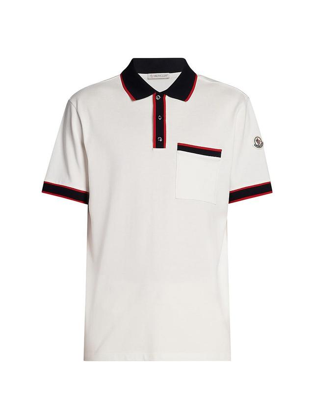 Mens Contrast-Trim Polo Shirt Product Image