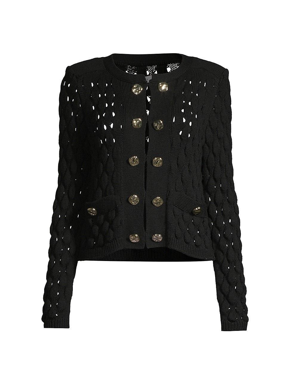 Womens Popcorn-Knit Textured Cardigan Product Image