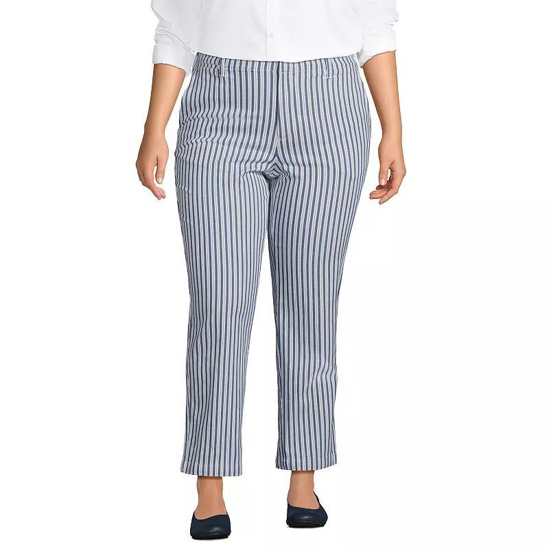 Plus Size Lands End Mid Rise Classic Straight Leg Chino Ankle Pants, Womens Product Image