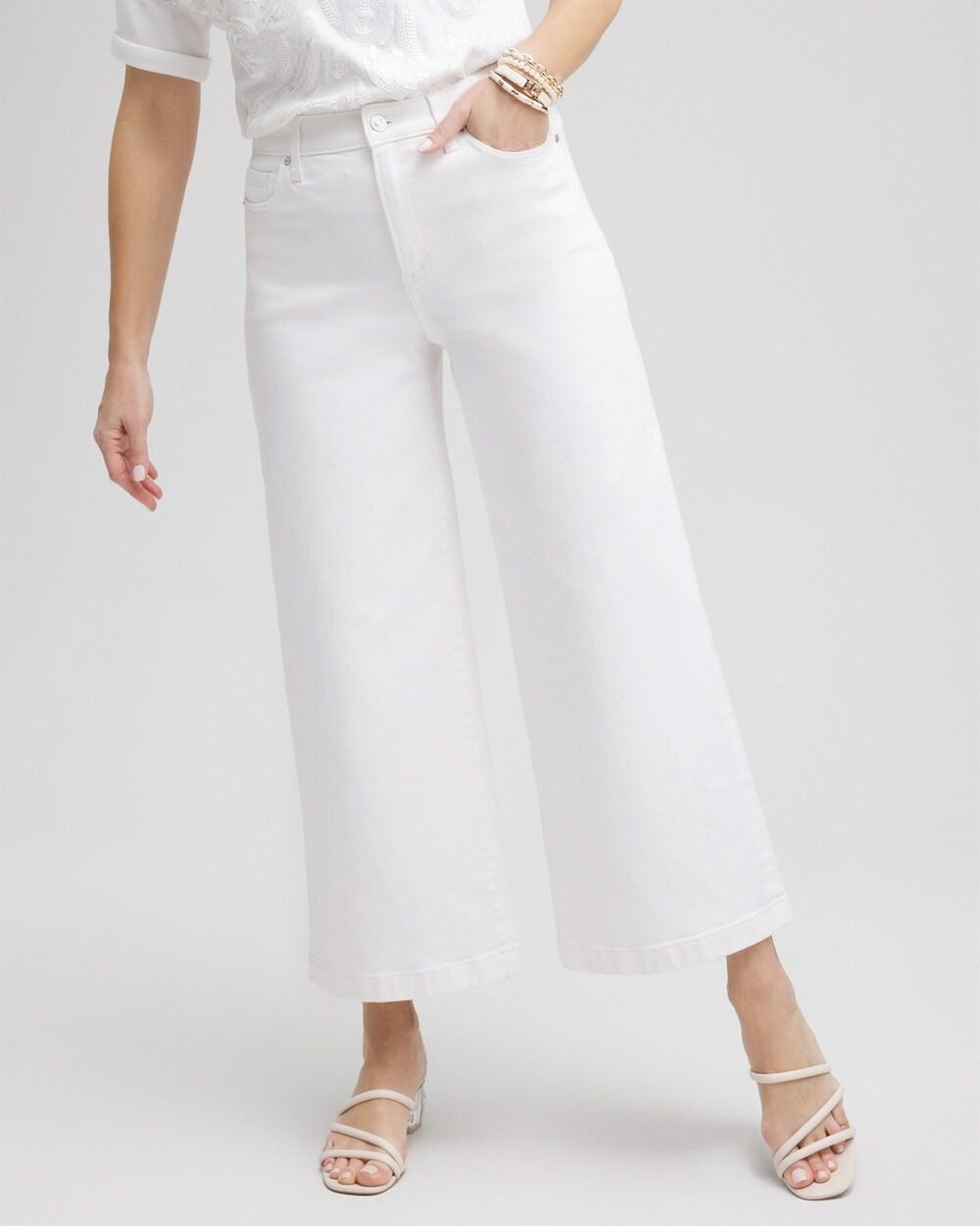 Women's High Rise Wide Leg Cropped Jeans Product Image