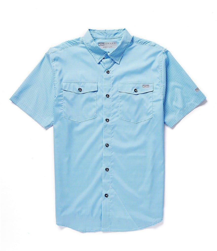 Drake Clothing Co. Frat Gingham Check Performance Stretch Short Sleeve Woven Shirt Product Image