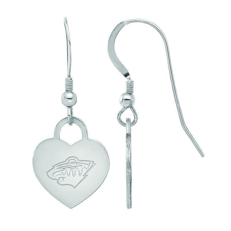 LogoArt Sterling Silver Minnesota Wild Heart Drop Earrings, Womens Product Image