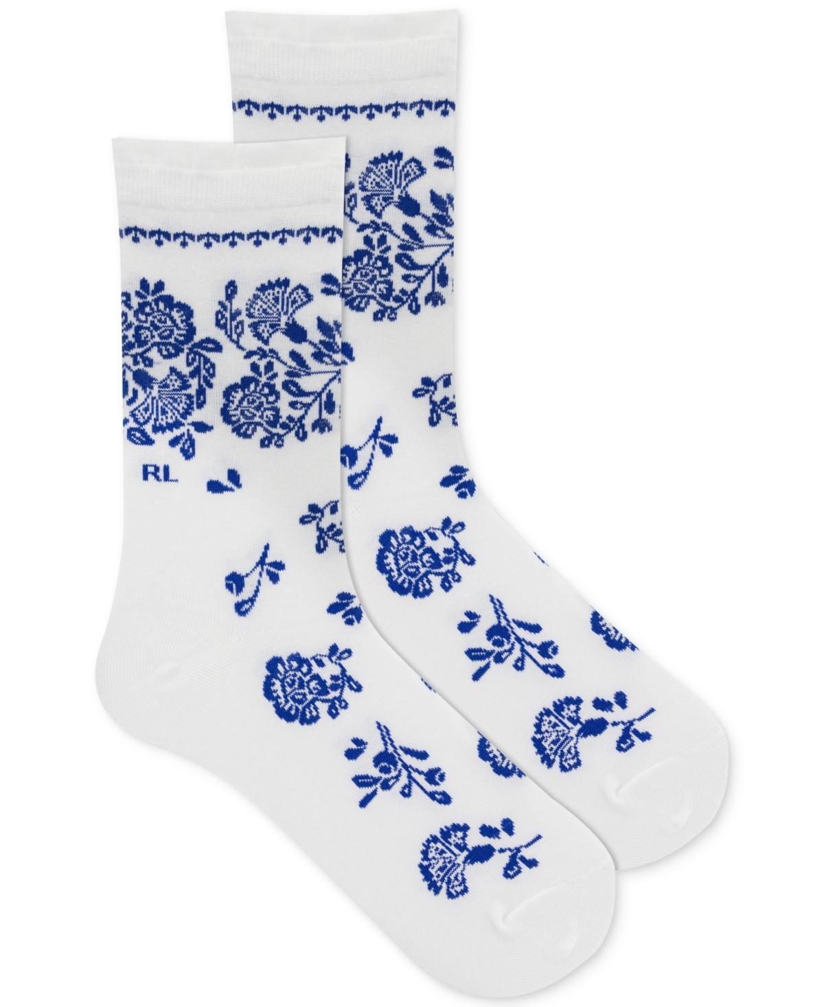 Polo Ralph Lauren Womens Mediterranean Floral Crew Socks Product Image