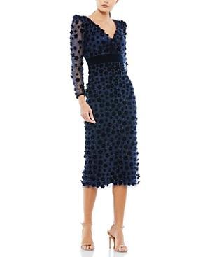 Womens Embellished V-Neck Long-Sleeve Midi-Dress Product Image