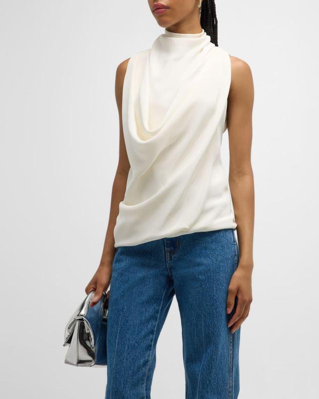 Lina Draped Cowl-Neck Sleeveless Top Product Image