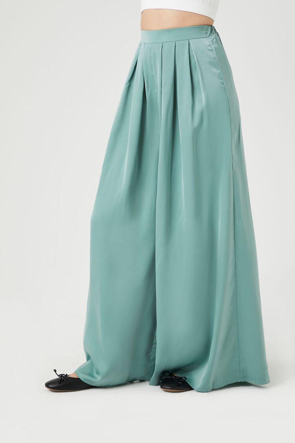 Pleated Satin Palazzo Pants | Forever 21 Product Image