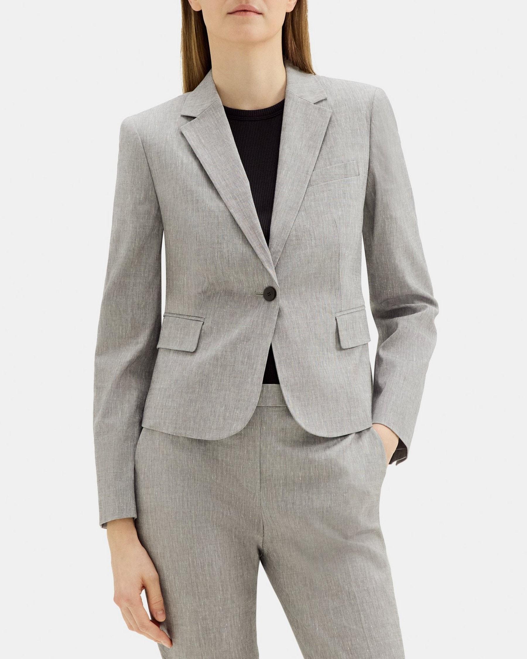 Shrunken Blazer in Stretch Linen Mélange Product Image