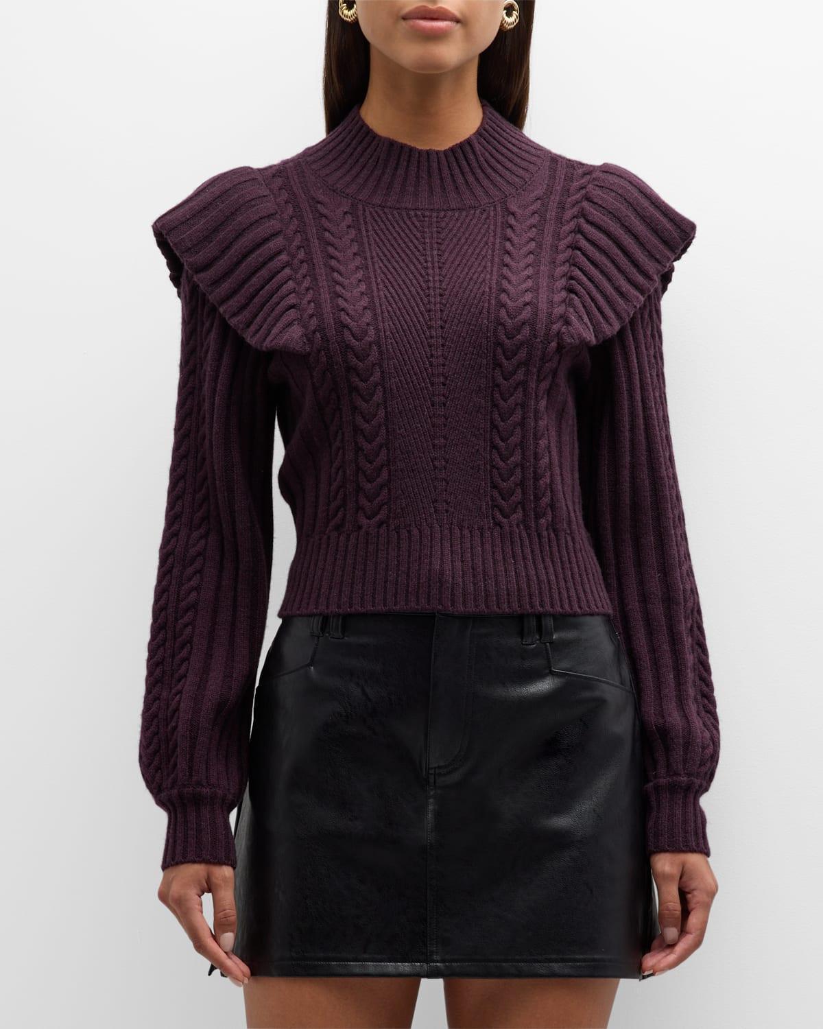 Womens Kate Cable-Knit Wool-Blend Crop Sweater Product Image