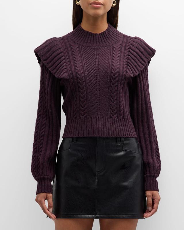 Womens Kate Cable-Knit Wool-Blend Crop Sweater Product Image