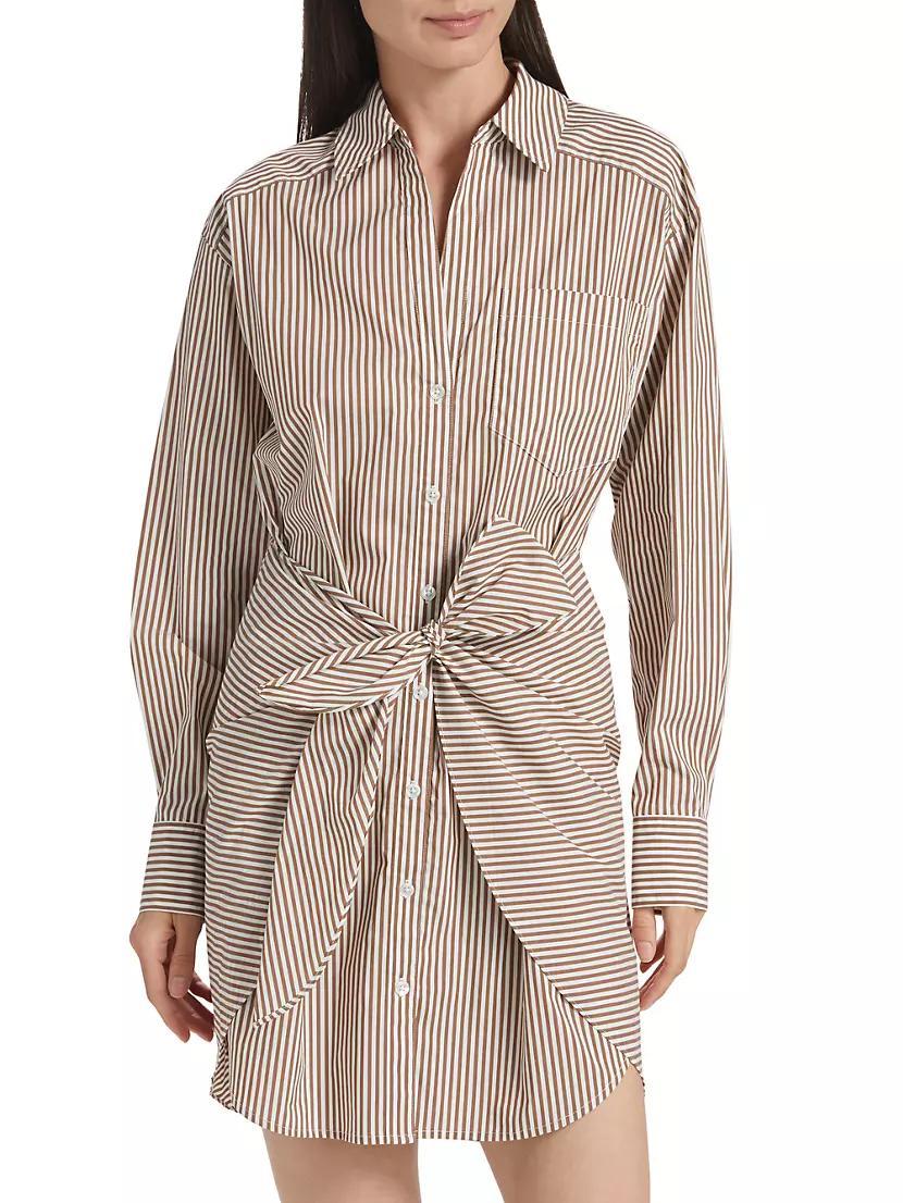 Roanoke Striped Tie-Waist Mini-Shirtdress product image