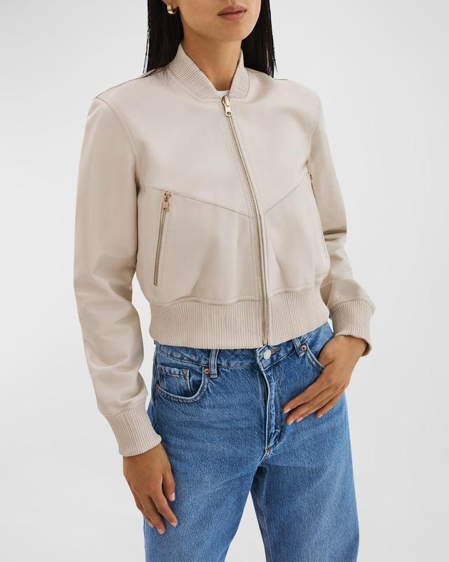 Kordella Reversible Leather Bomber Jacket Product Image