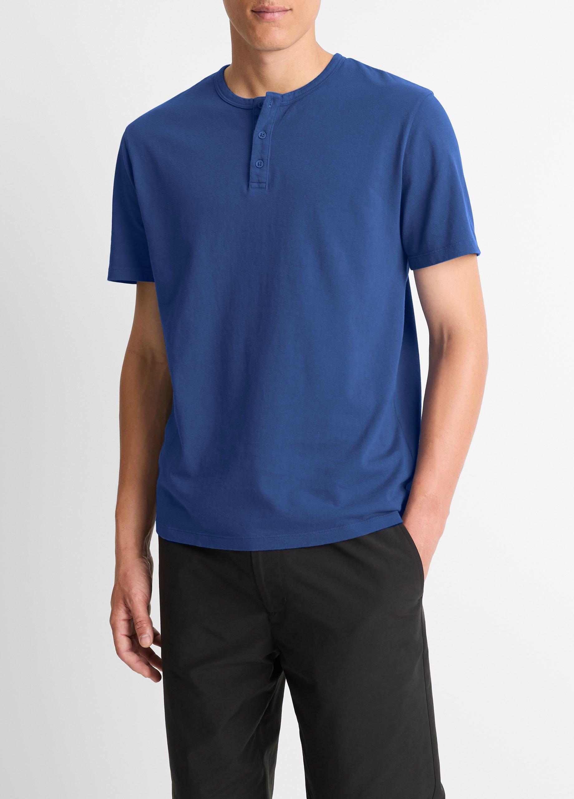 Garment Dye Cotton Short-Sleeve Henley Product Image