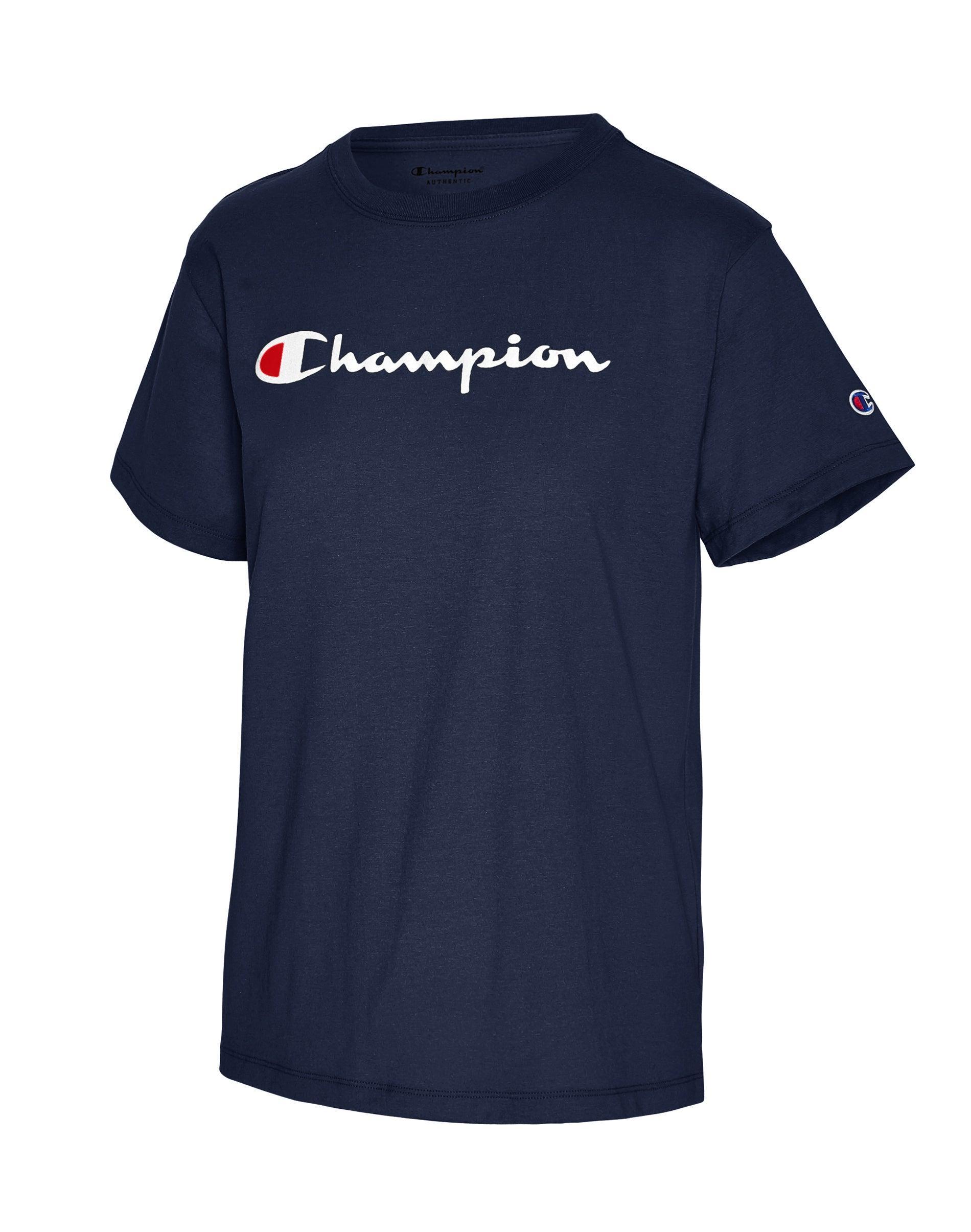 Champion Womens Cotton Classic Crewneck Logo T-Shirt Product Image