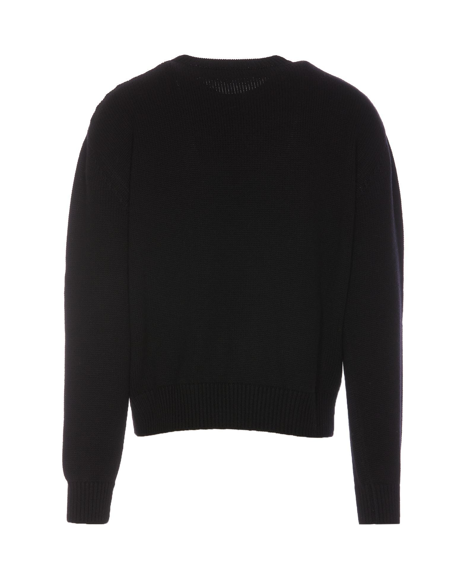 DSQUARED2 Crewneck Bear Logo Sweater In Nero Product Image