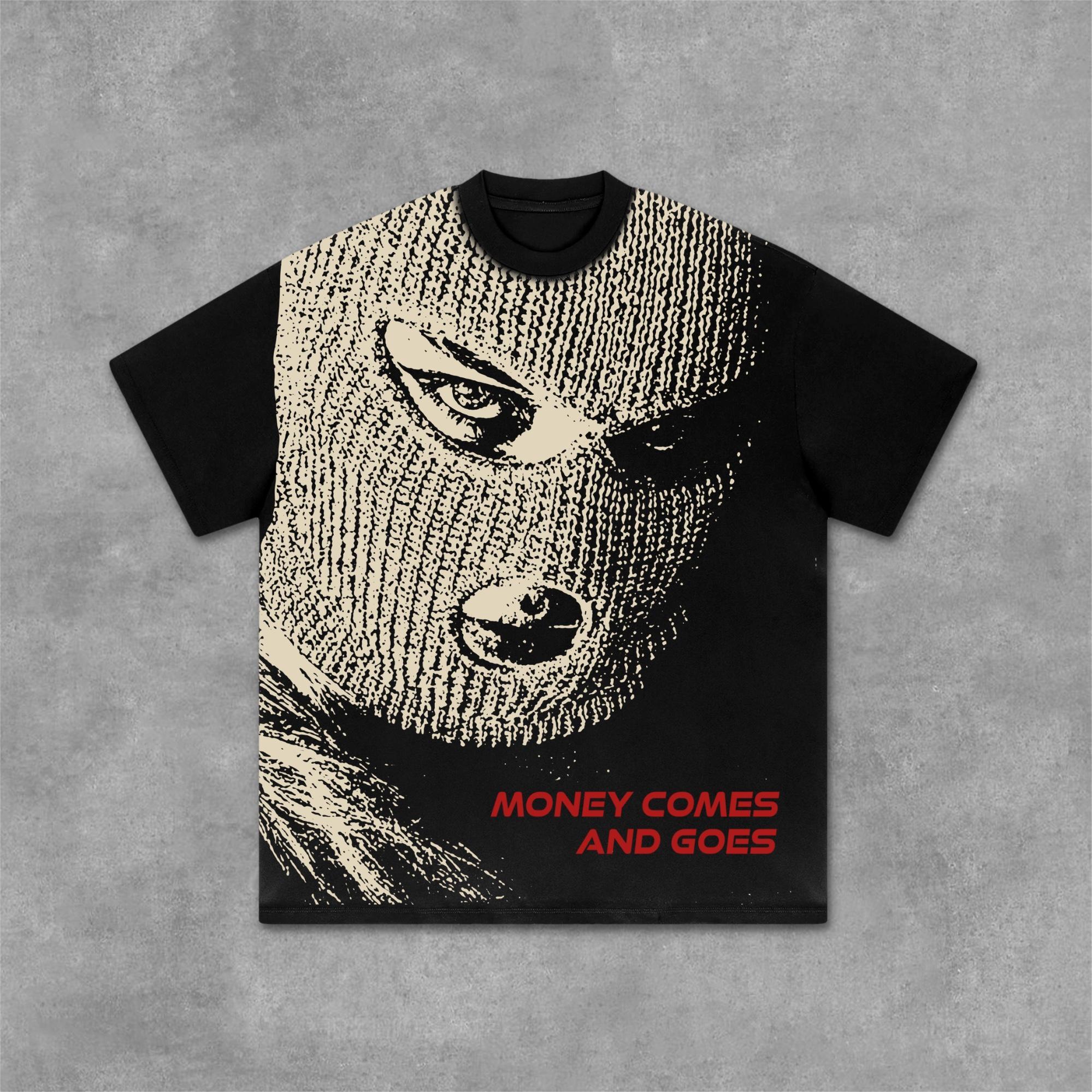 Sopula Gangster Hood Money Retro Graphics Print Cotton T-Shirt Product Image