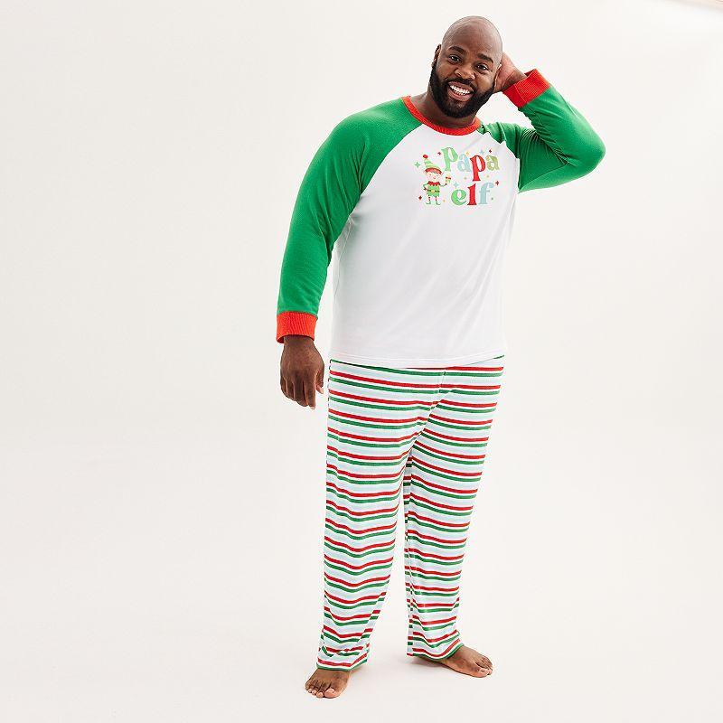 Big & Tall Jammies For Your Families Papa Elf Top & Bottoms Pajama Set by Cuddl Duds, Mens Product Image