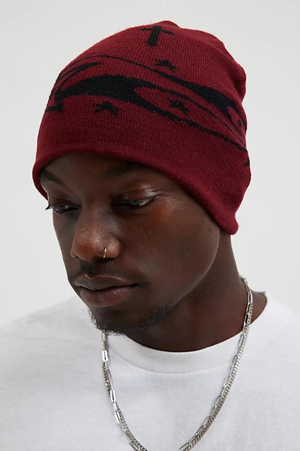 Fitted Graphic Beanie Mens at Urban Outfitters Product Image