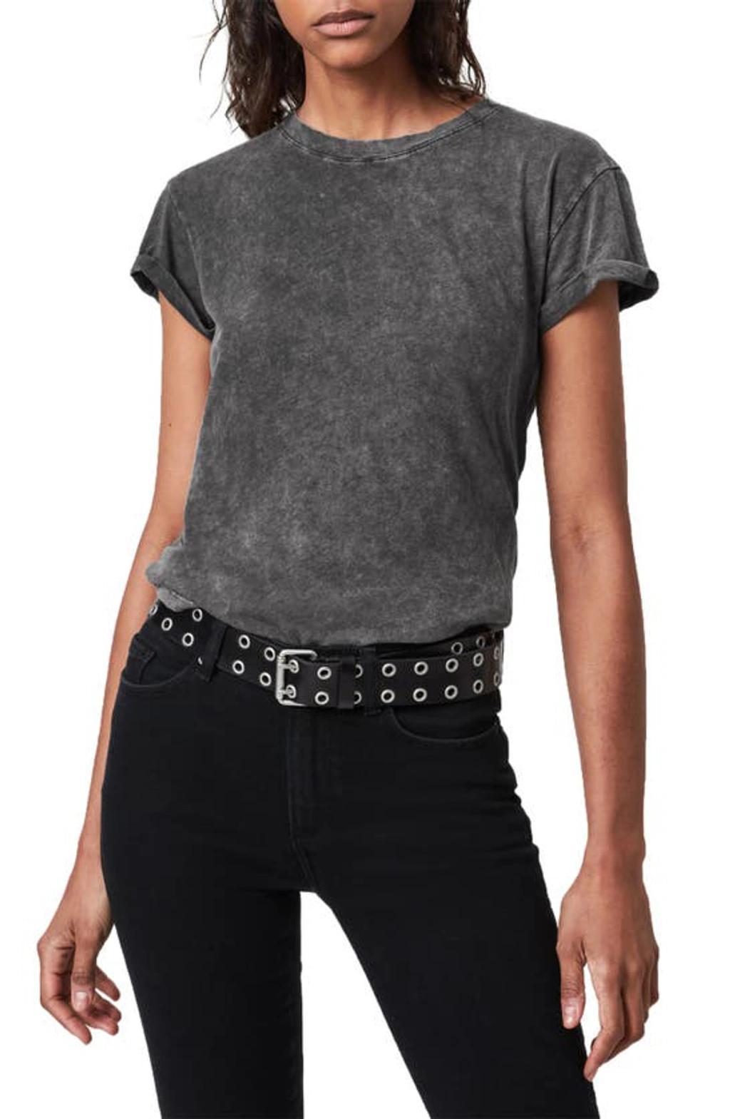 ALLSAINTS Anna T-shirt In Acid Wash Black In Acid Washed Black Product Image