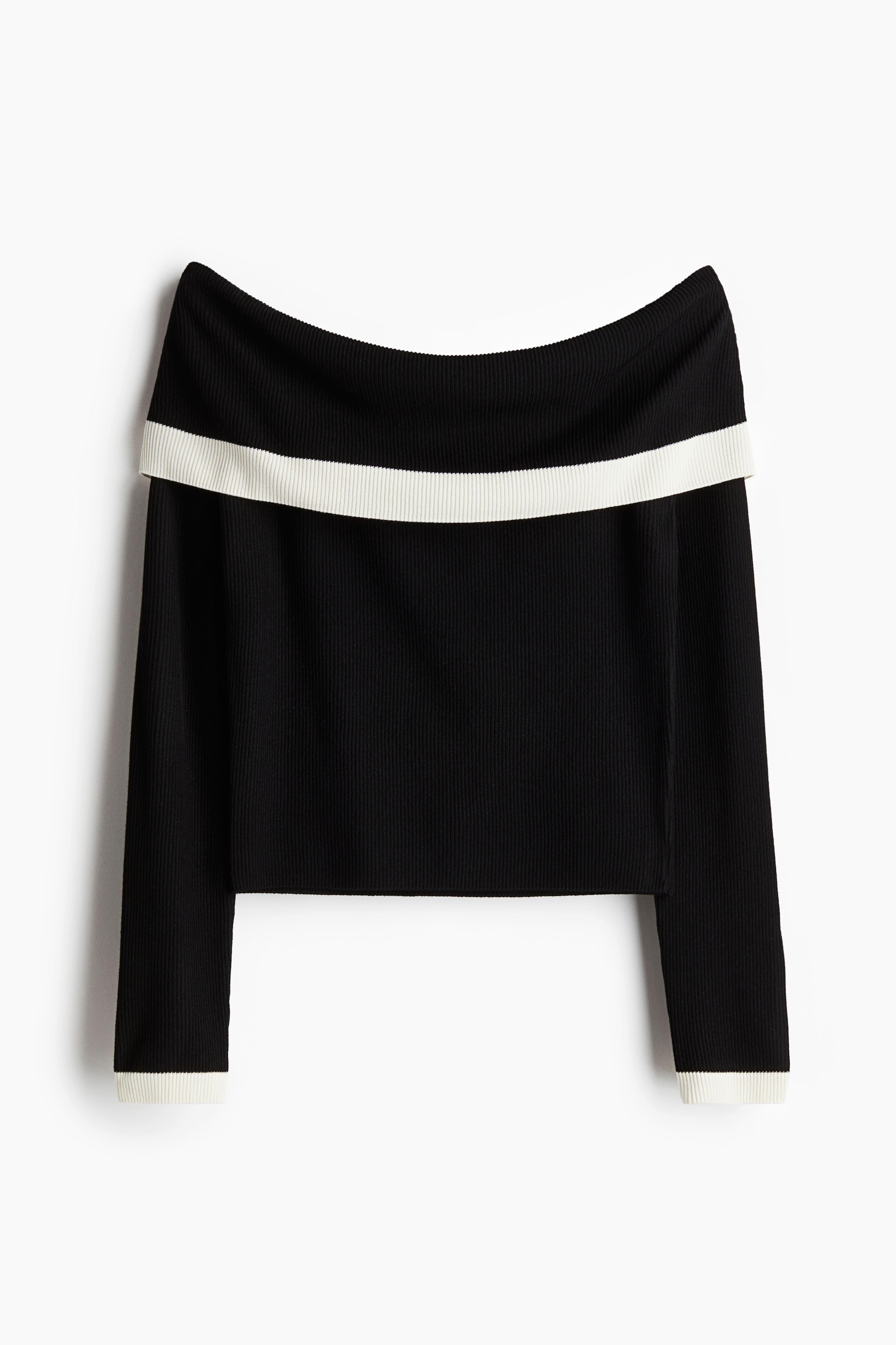 Rib-Knit Off-the-Shoulder Top Product Image