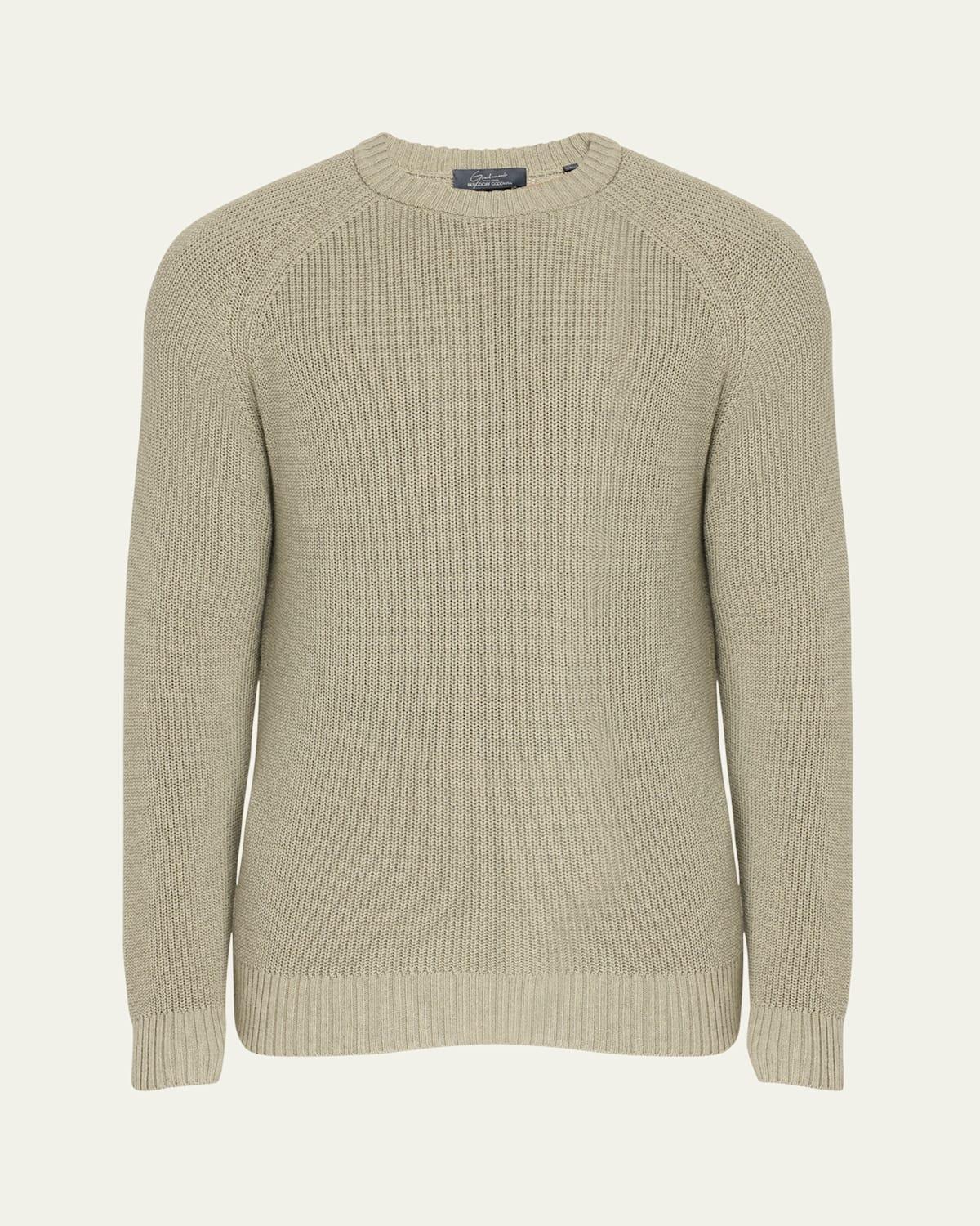 Mens Cotton Melange Crewneck Sweater Product Image