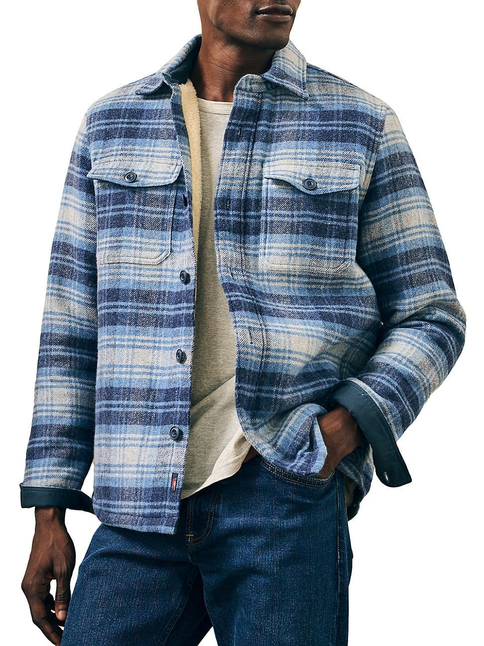 Mens Plaid Fleece-Lined Shirt Jacket Product Image