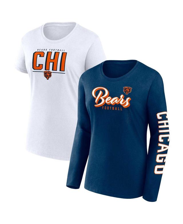 Womens Fanatics Navy Chicago Bears Two-Pack Combo CheerleaderT-shirt Set - Navy Product Image