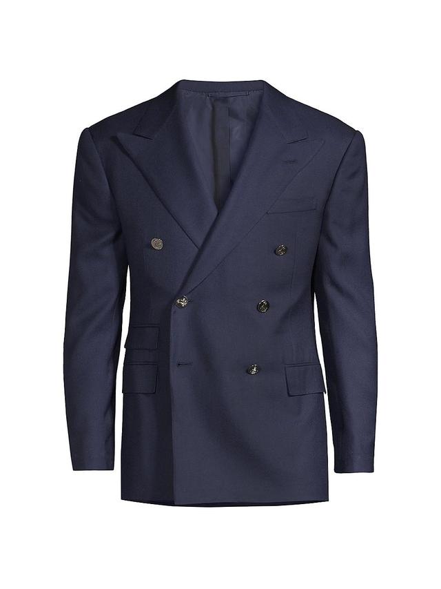 Mens Wool Double-Breasted Blazer Product Image