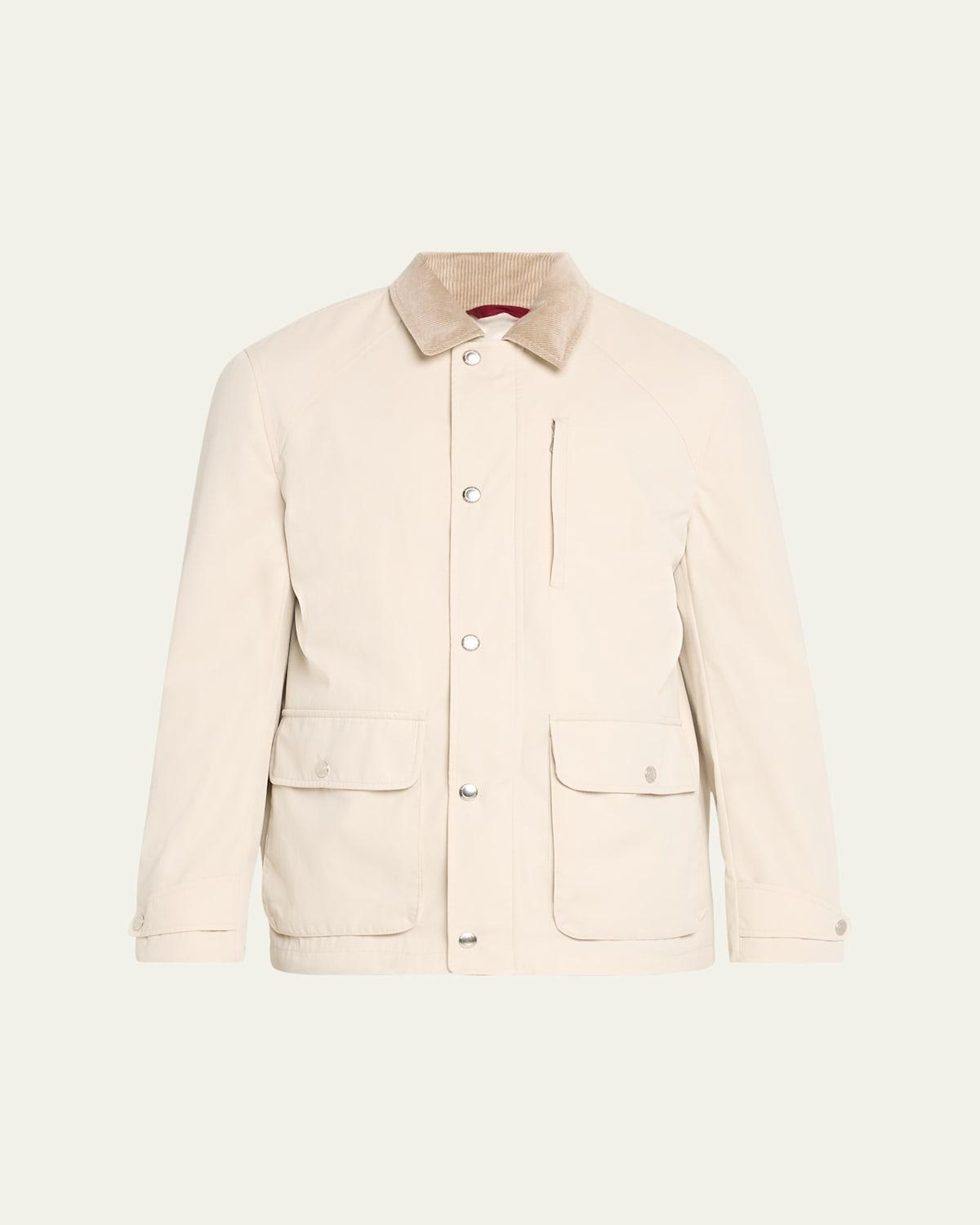 Mens Corduroy-Lined Cotton Car Coat Product Image