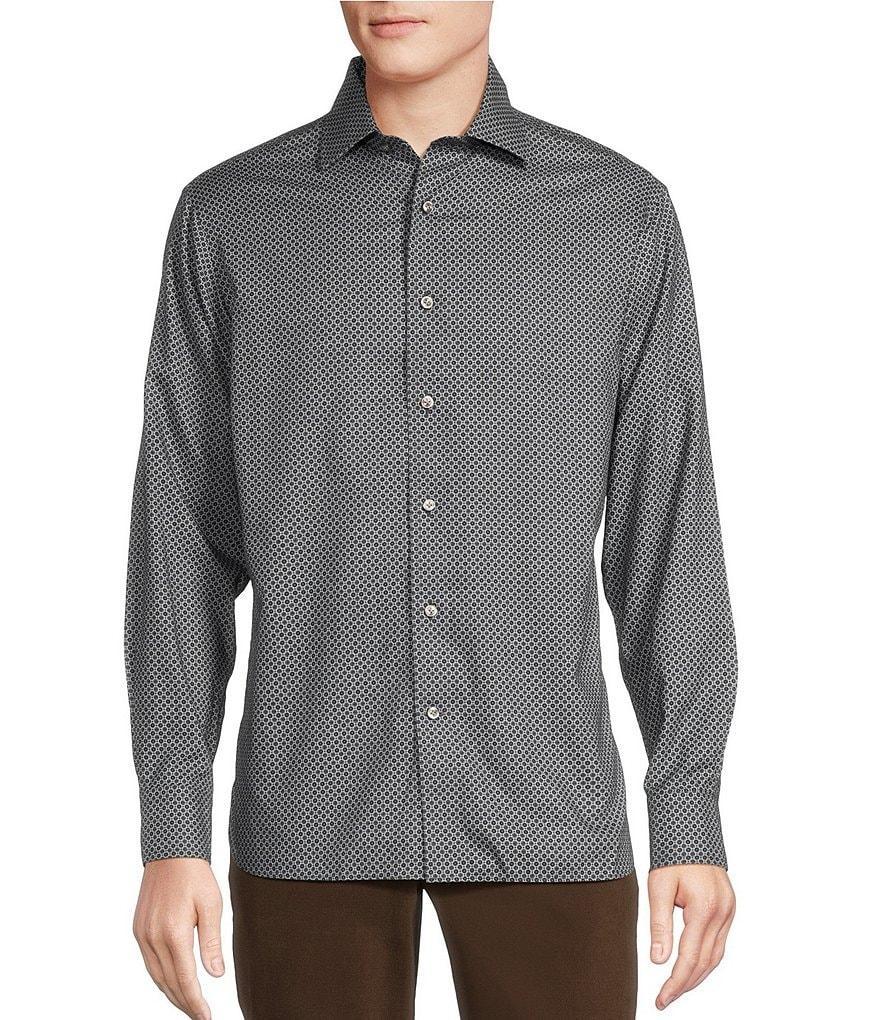 Daniel Cremieux Signature Label Mount Lussari Collection Non-Iron Geo Print Long Sleeve Woven Shirt Product Image