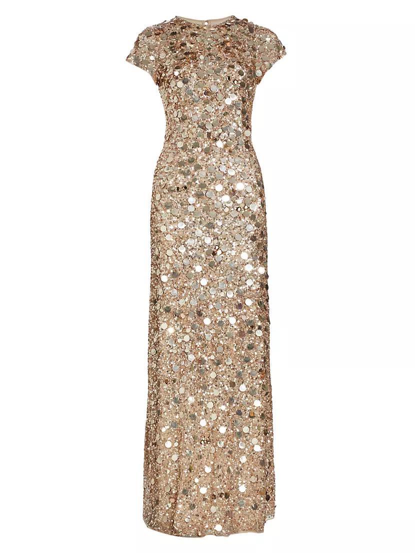 Tippi Short-Sleeve Sequin Gown Product Image