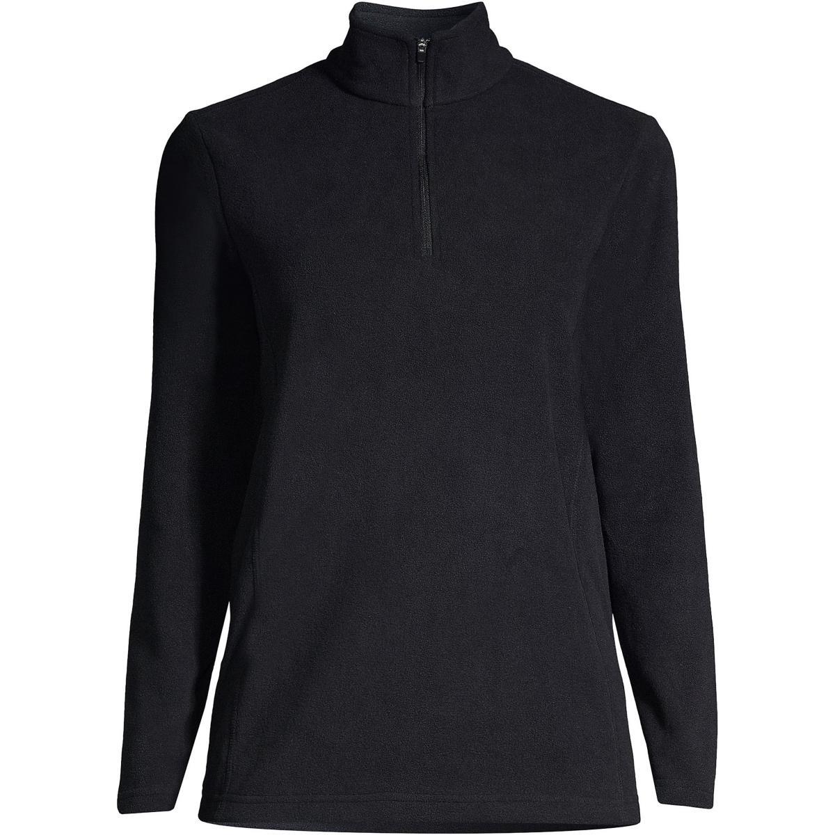 Lands' End Women's Anyweather Fleece Quarter Zip Pullover - Medium - Black Product Image