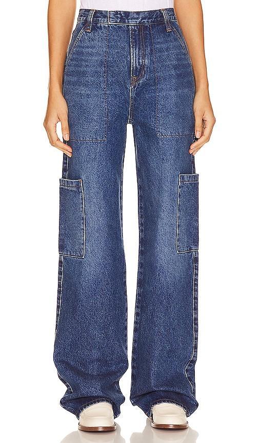 GRLFRND Elyse Trouser Cargo Jean in Blue. - size 31 (also in 23, 24, 25, 26, 27, 28, 29, 30, 32) Product Image