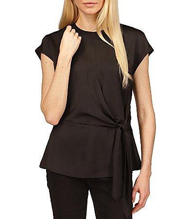 MICHAEL Michael Kors Short Sleeve Wrap Top Women's Blouse Product Image