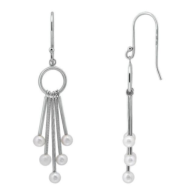 Belk & Co 4Mm Freshwater Pearl Shower Drop French Wire Earrings, Sterling Silver, No Size Product Image