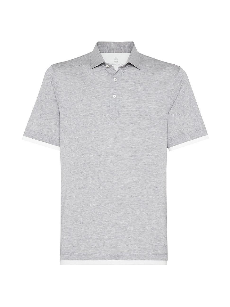 Brunello Cucinelli Cotton & Silk Jersey Polo Product Image