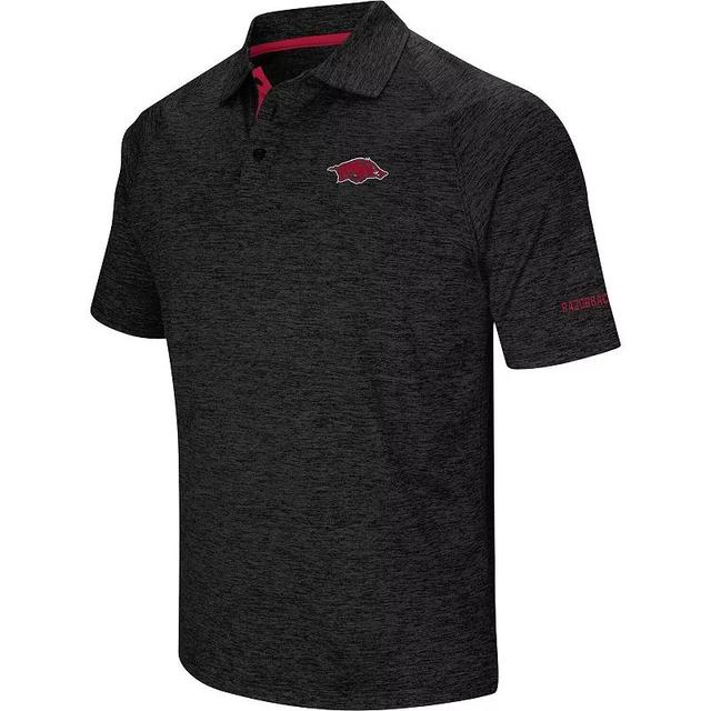 Mens Colosseum Black Arkansas Razorbacks Down Swing Polo Product Image