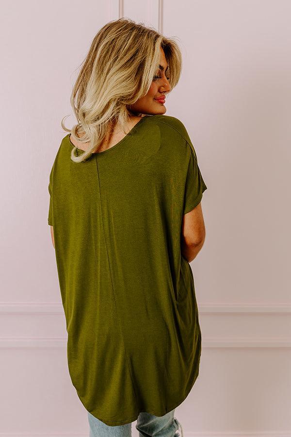 Chill On The Horizon Shift Top In Olive Product Image