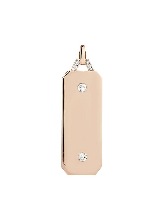 Womens Dora 18K Rose Gold & 0.108 TCW Diamond Rectangular Pendant Product Image