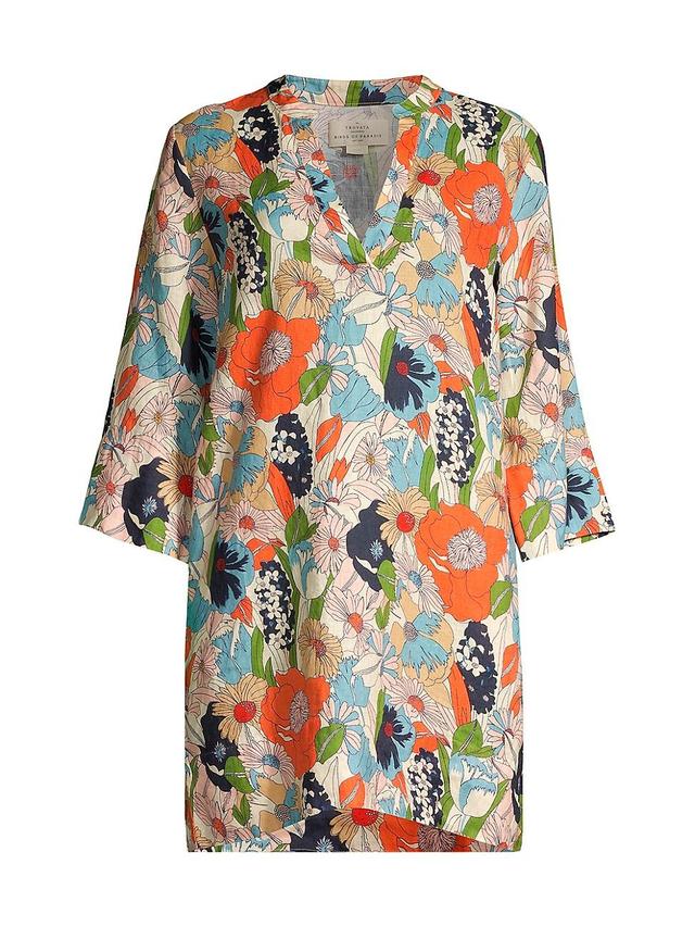 Womens Lucca Floral Cotton Mini Shift Dress Product Image