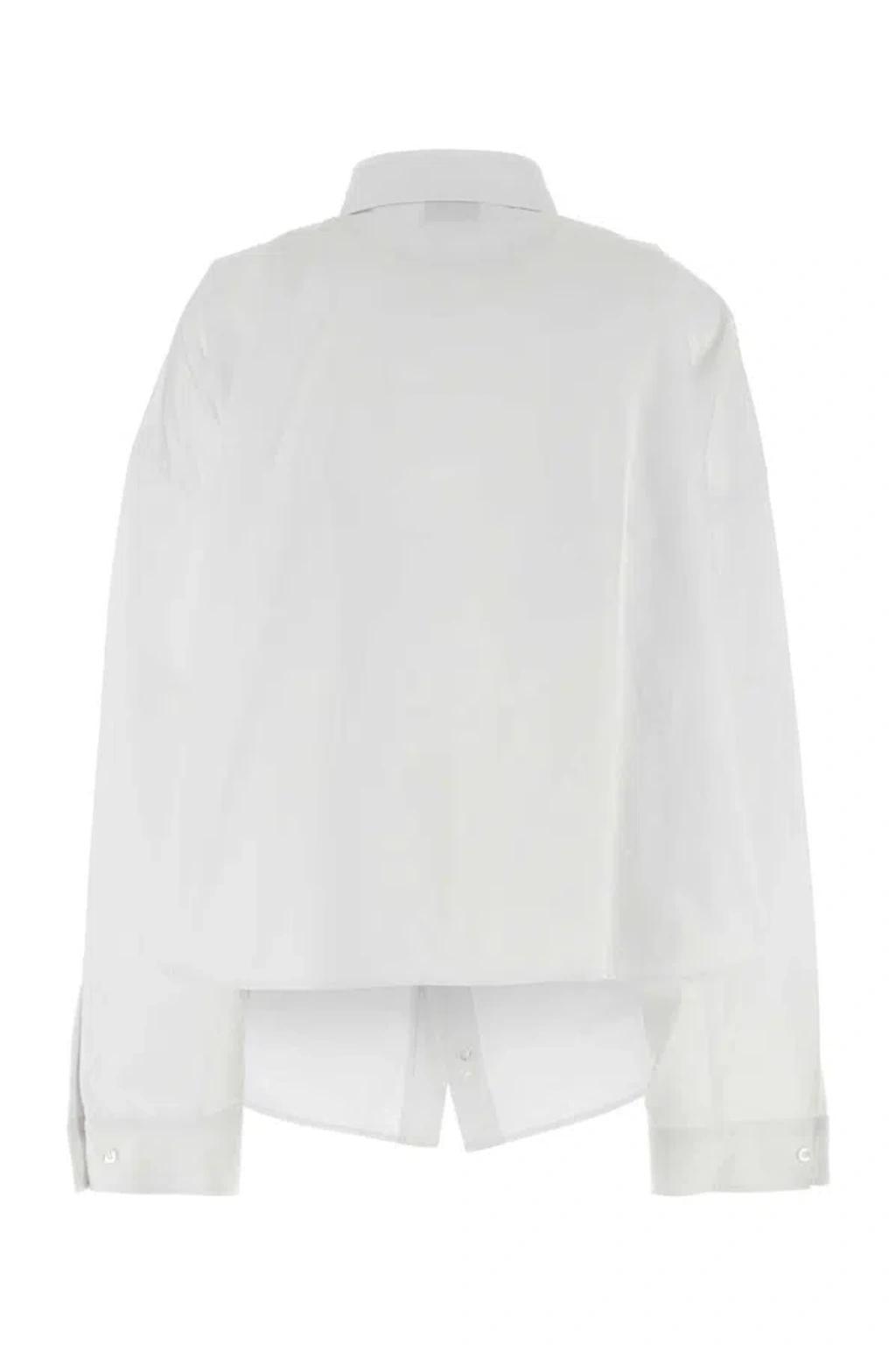 BALENCIAGA Oversized Poplin Shirt For Women In White Product Image