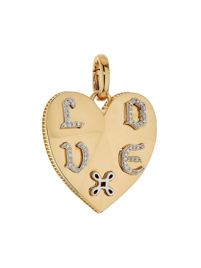 Womens Facets Of Love 18K Yellow Gold & 0.11 TCW Diamond Heart Pendant Product Image