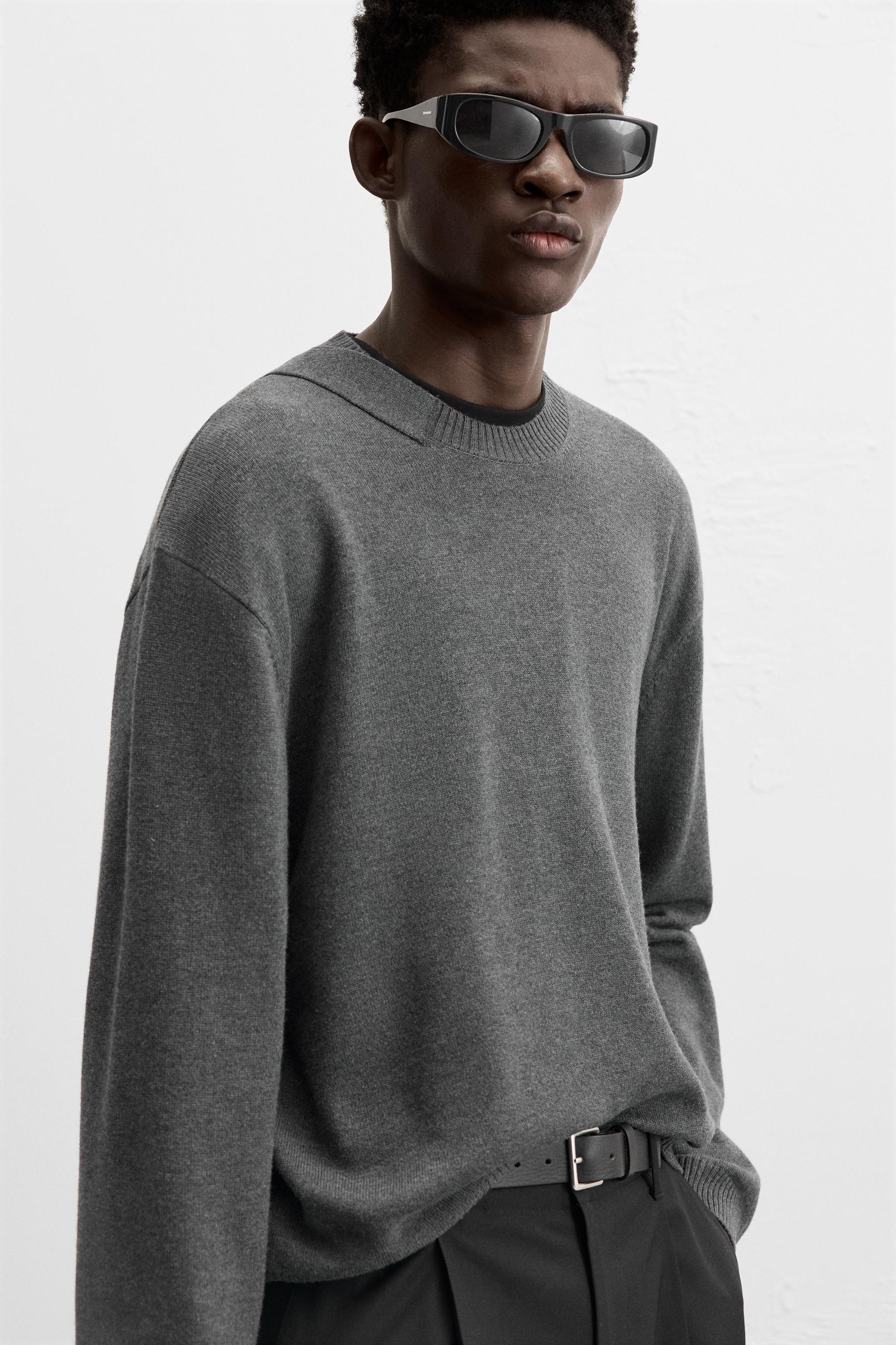 SWEATER WITH ASYMMETRIC COLLAR Product Image