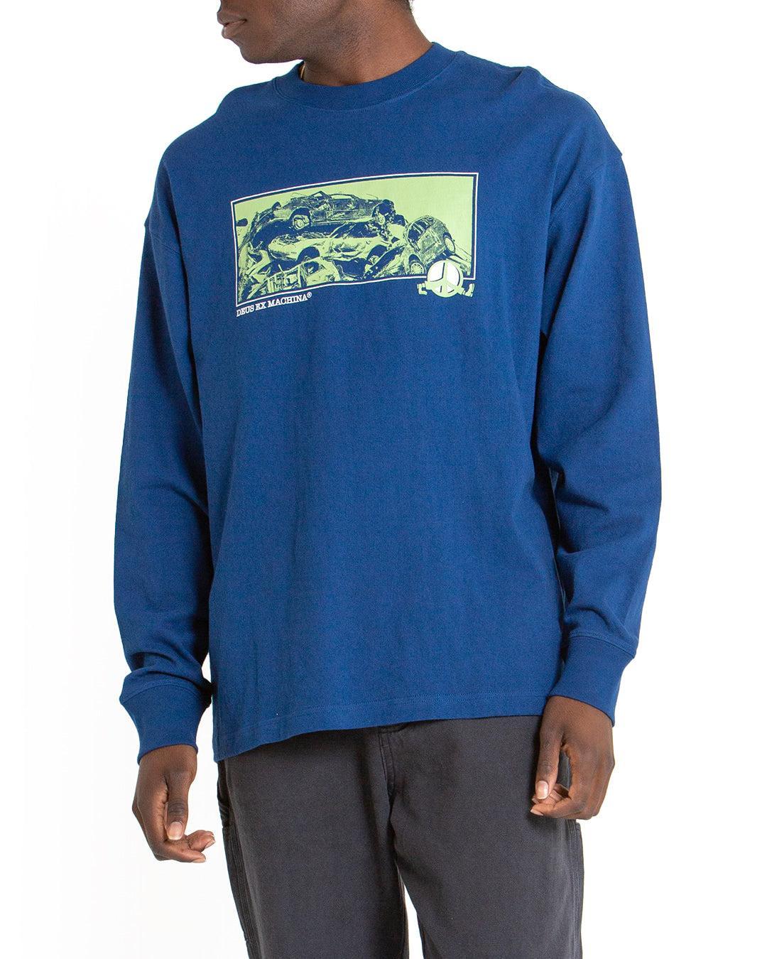 Piece Of Scrap Long Sleeve Tee - Blue Product Image