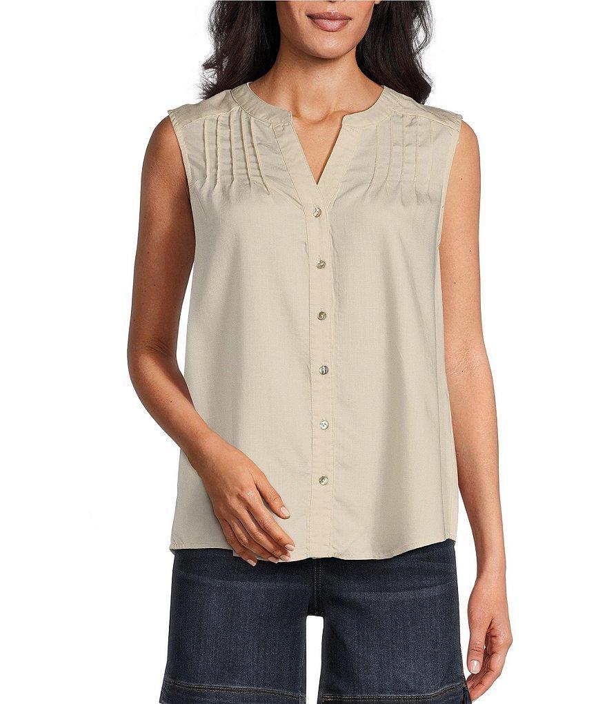 Westbound Woven Sleeveless Button Front Blouse Product Image