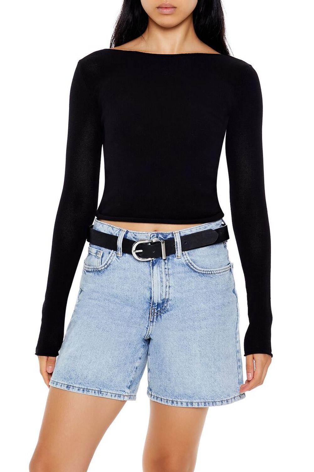 Cropped Boat-Neck Sweater | Forever 21 Product Image