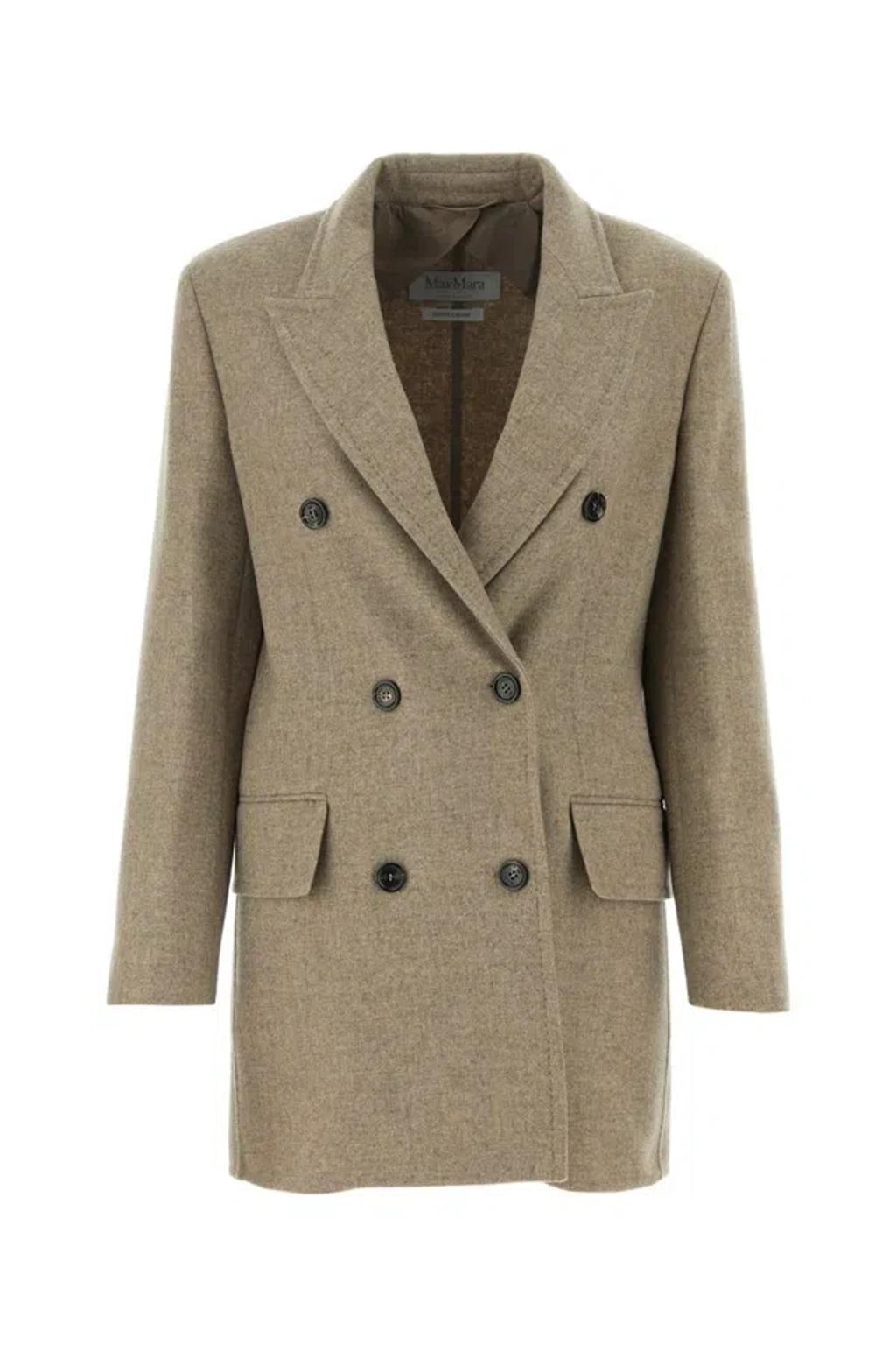 MAX MARA Belinda Wool Cashmere Blazer In Beige Product Image