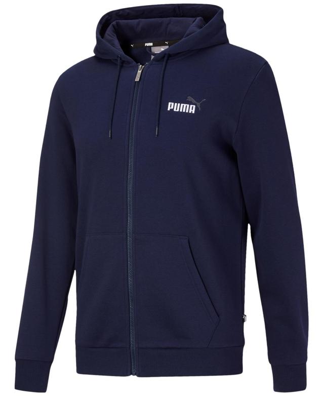 Puma Mens Zip-Front Long Sleeve Small Logo Fleece Hoodie Product Image