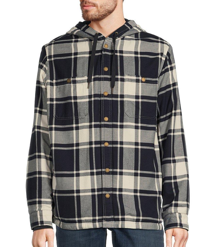 L.L.Bean Fleece-Lined Classic Flannel Snap-Front Hoodie Product Image