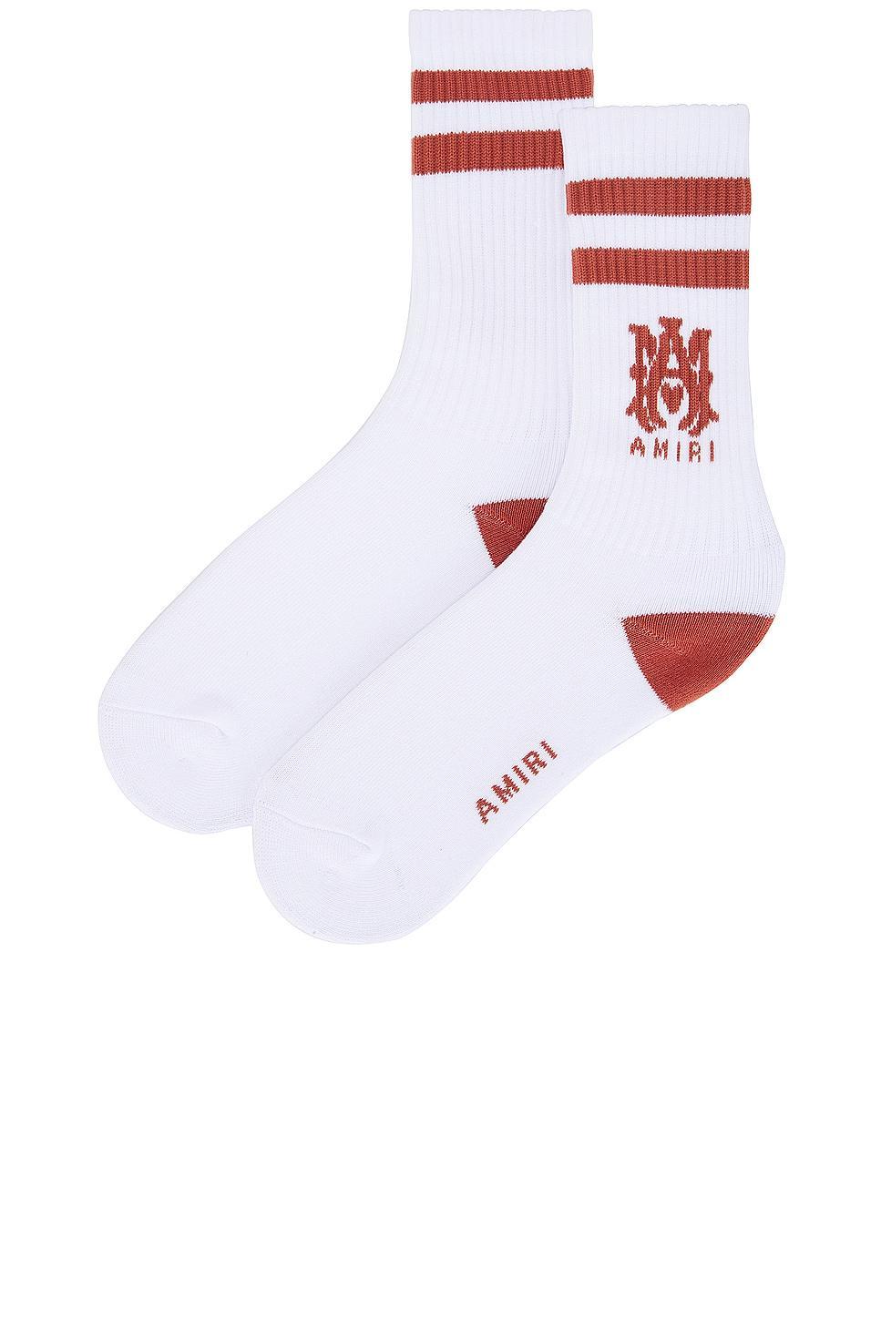 Amiri MA Stripe Sock in White Product Image